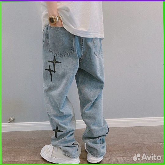 Штаны карго Y2K с крестами (Art товара: 73754)