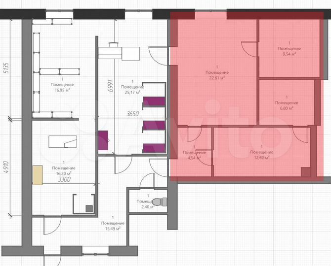 Торговое помещение, 56 м²