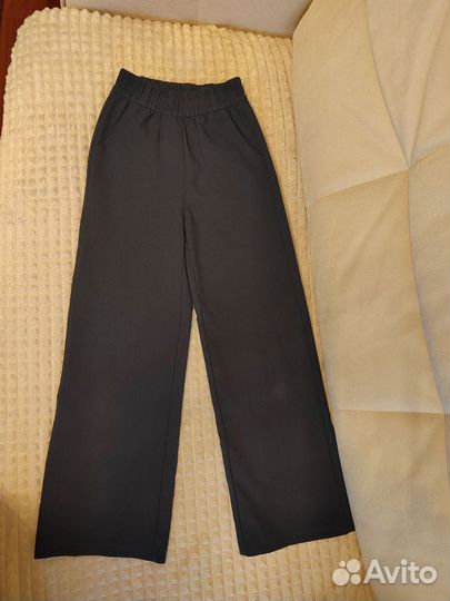 Брюки школьные синие на девочку 128-134