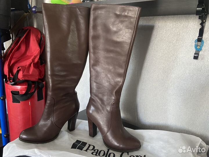 Сапоги демисезонные женские 38 коричневые