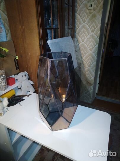 Антикварная ваза кашпо в технике Луиза Тифани