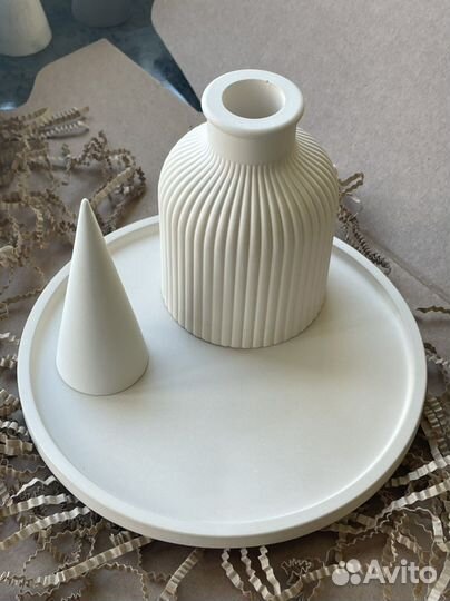 Набор для дома ваза поднос конус для колец
