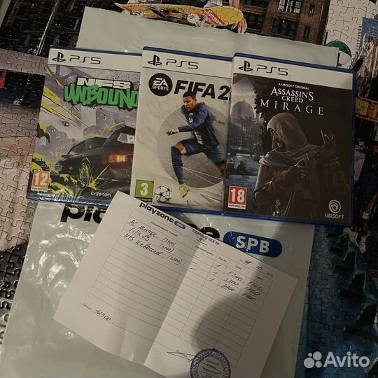 Игры PS5 (Assassins Creed mirage,NFS Unbound)