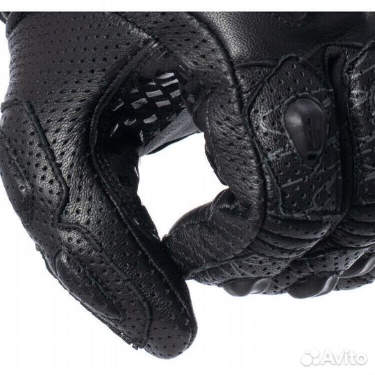 Short Racing Leather Motorcycle Gloves Spyke tech