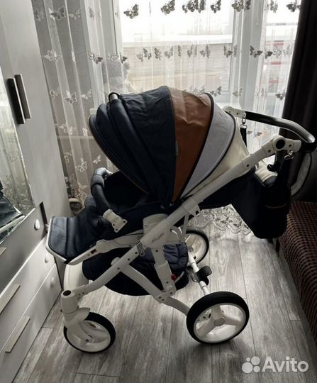 Коляска adamex barletta 2 в 1 + переносная люлька