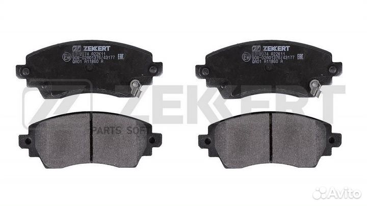 Zekkert BS-2074 Колодки торм. диск. передн. Toyota Corolla (E110) 97