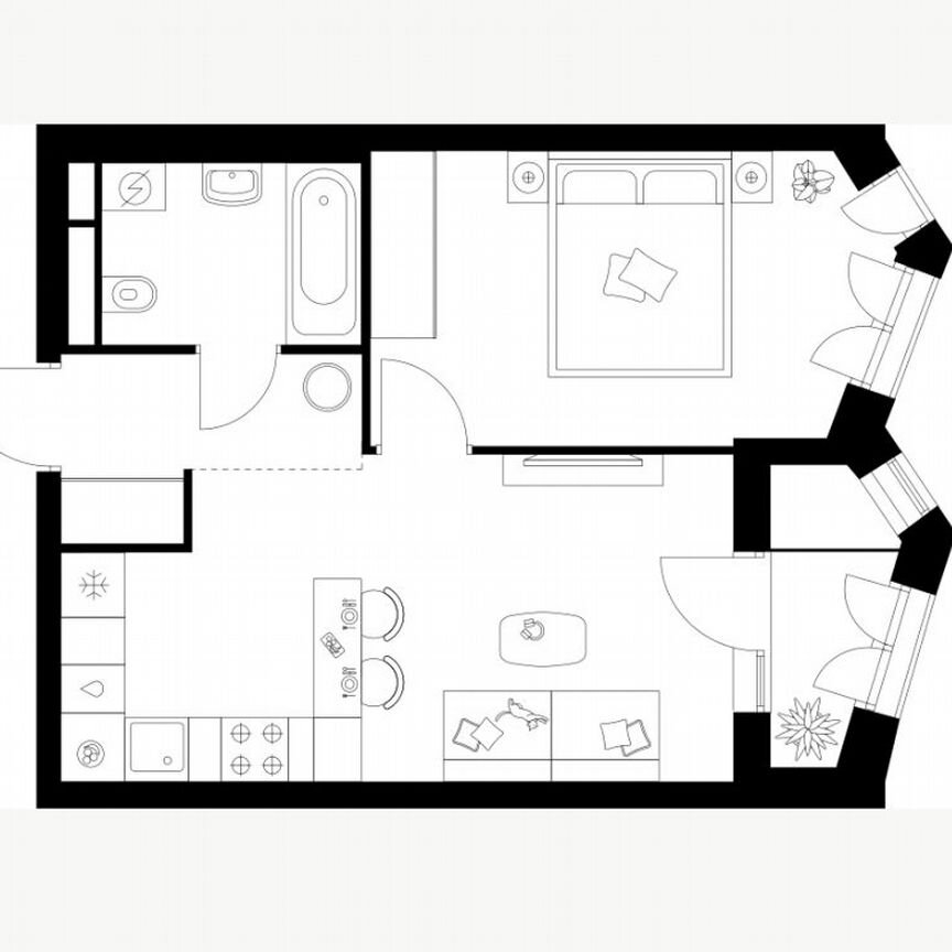 1-к. квартира, 39,3 м², 3/24 эт.