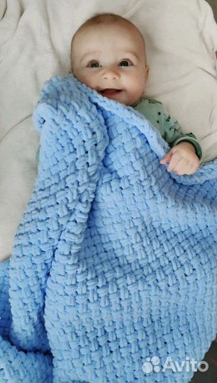 Плед вязаный плюшевый