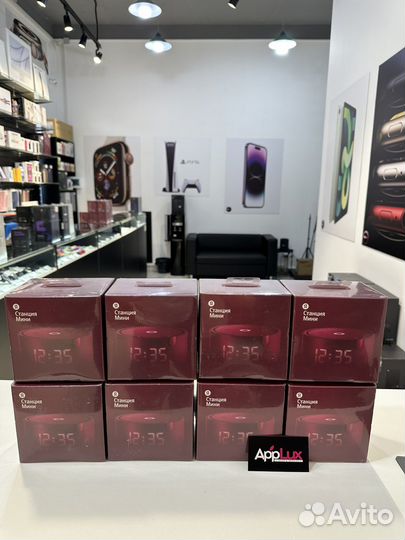 Яндекс Станция мини с часами (Красная)