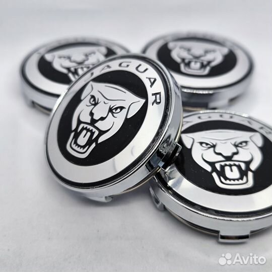 4шт Jaguar колпаки для литых дисков 60мм