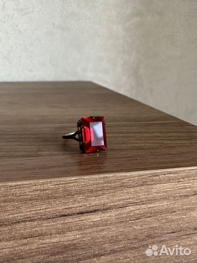 Кольцо серебро 875 СССР со звездой