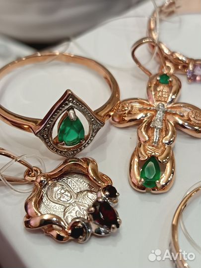 Серебро в золочении/нат.камни/за все