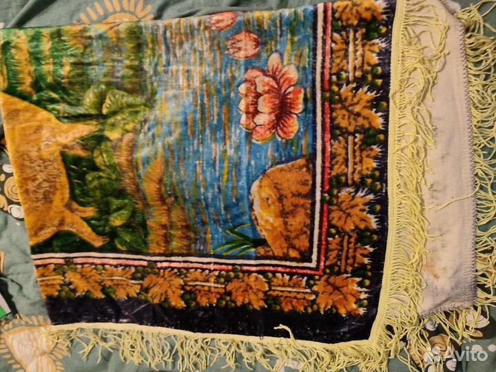 Плюшевый коврик,покрывало ретро винтаж СССР