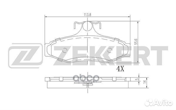 Колодки торм. диск. задн. Chevrolet Zafira (F75