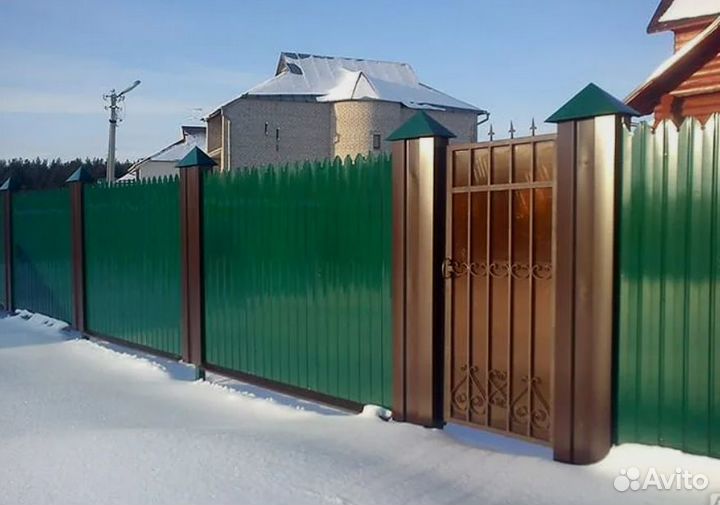 Забор из профлиста профессионально, калитки