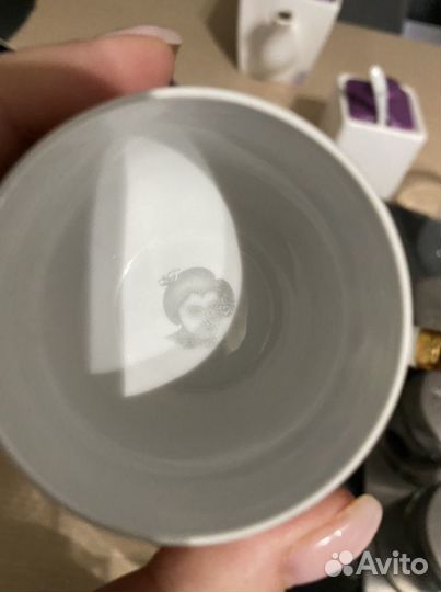 Чашки фарфоровые кофейные пара производство Япония