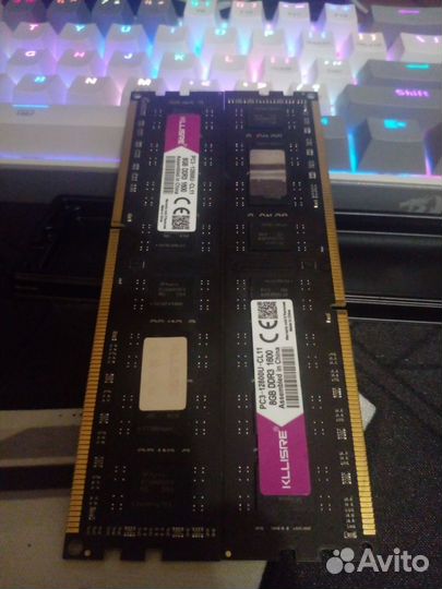 Оперативная память ddr3 2x8gb 1600MHz Kllisre