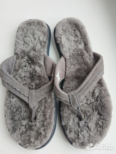 Шлепки унисекс замша и мех 41-42 размер
