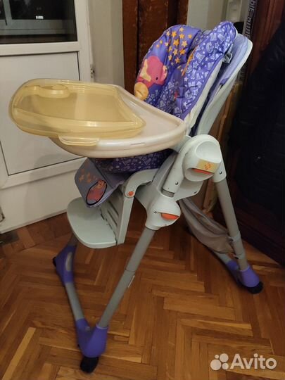 Детский стул для кормления со столиком и колесам