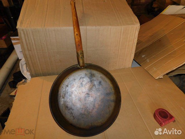 Старинный, латунный таз-сотейник периода СССР