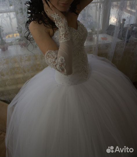 Платье свадебное с фатой scorpion размер s