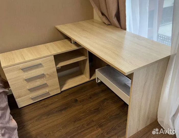 Стол компьютерный Алькор в цвете Бетон