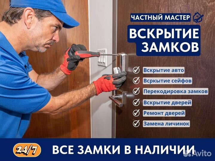 Вскрытие замков, замена, установка. Частный мастер