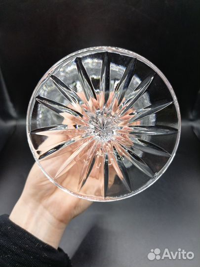 Конфетница Ваза на ножке Резьба Хрусталь СССР