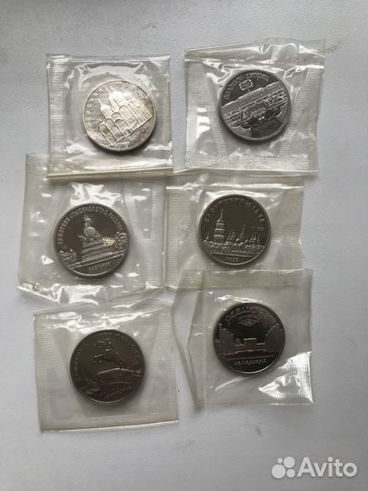 Юбилейные рубли СССР пруф в запайке