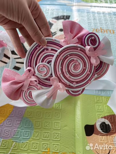 Ободок конфетка и пояс в комплекте