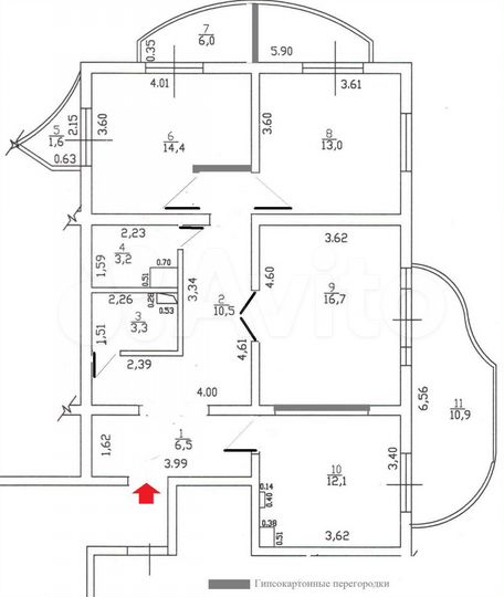 3-к. квартира, 98,2 м², 3/16 эт.