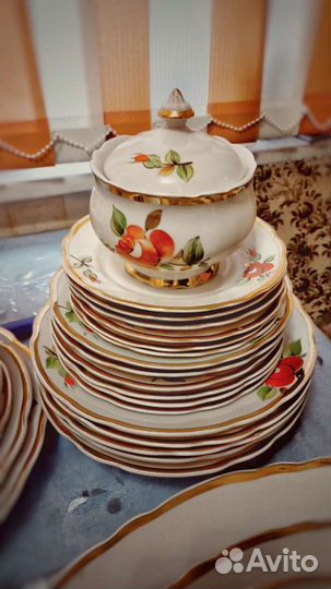 Антикварный столовый сервиз СССР Коростень