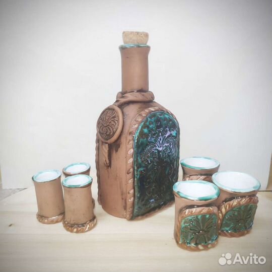 Штоф керамический с рюмками