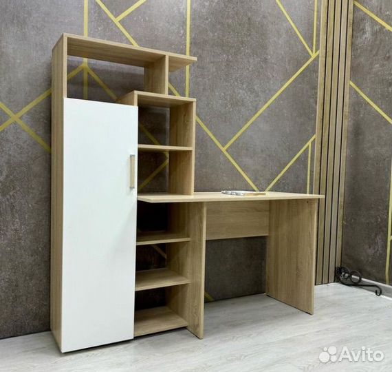 Компьютерный стол квартет 7 белый -сонома