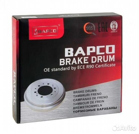 Диск тормозной задний bapco BD0380