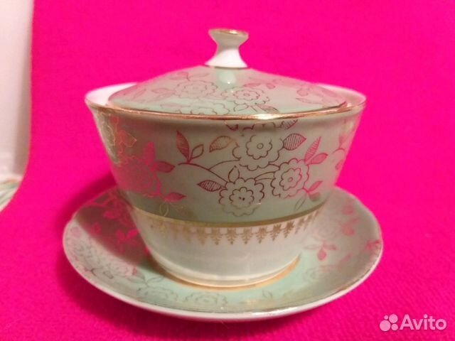 Сахарница с блюдцем Чехословакия