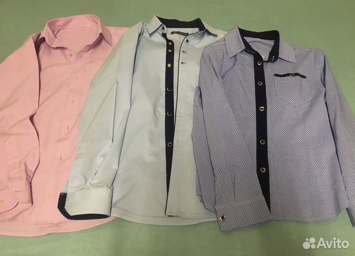 Рубашки кардиганы 128–146 пакетом