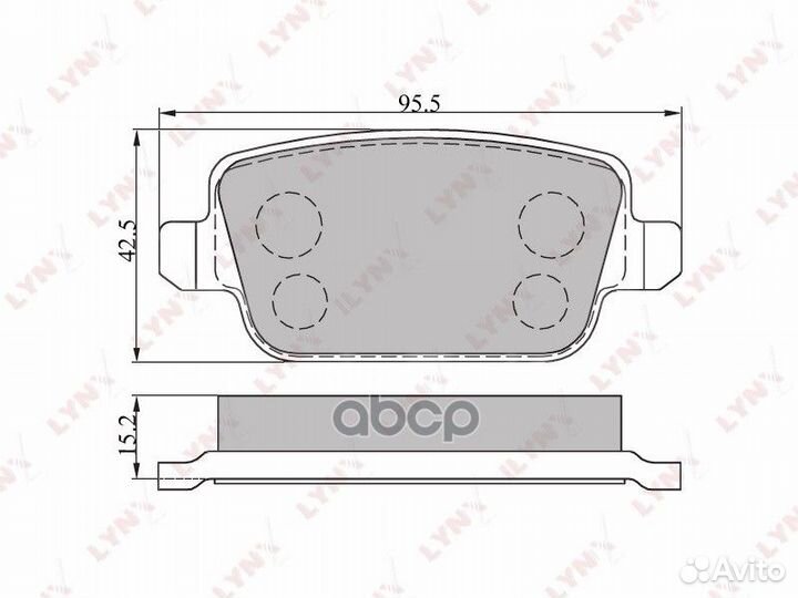 Колодки задние lynxauto BD-3005 ford/mazda/volv