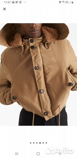 Пуховик,в стиле Prada куртка Pilot новый,нат мех