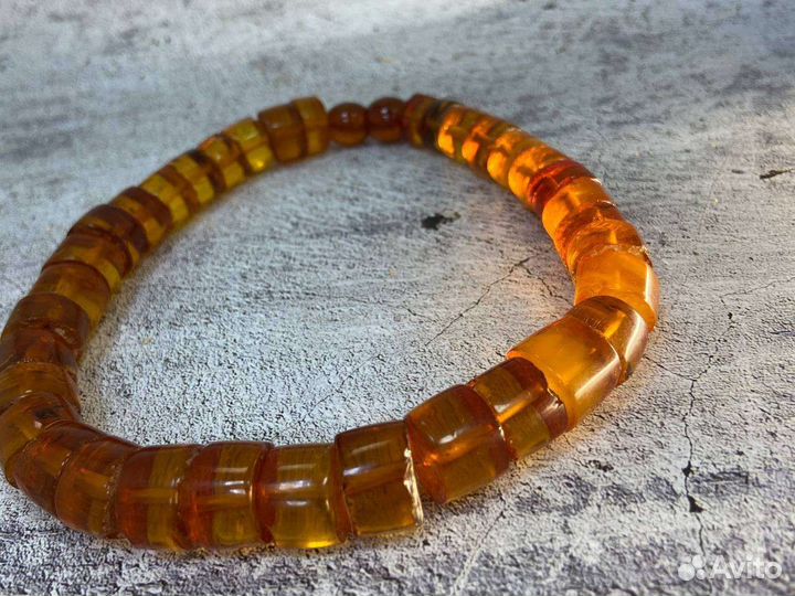 Янтарные бусы натуральные. Шайба. СССР