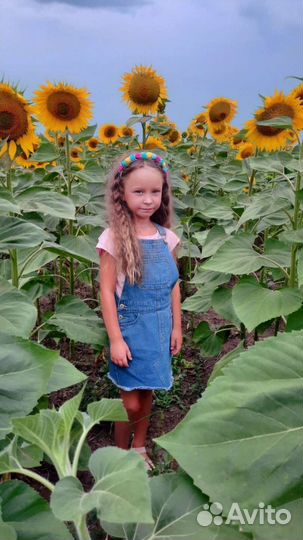 Джинсовый сарафан для девочки 122-128