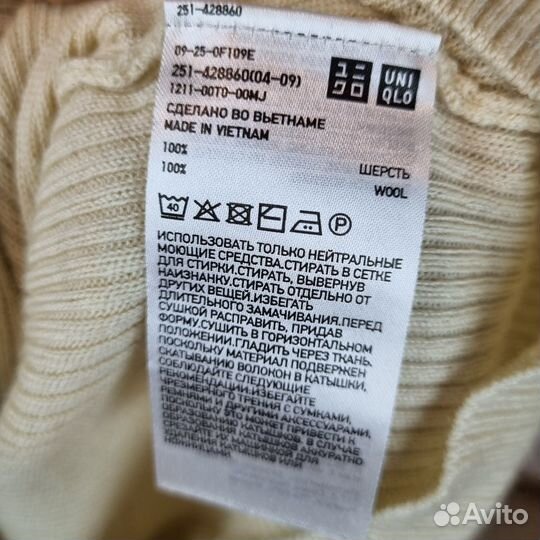 Водолазка uniqlo шерсть xs