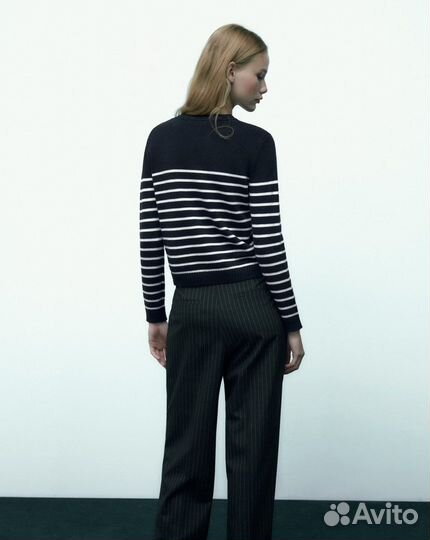 Zara новый полосатый свитер кофта