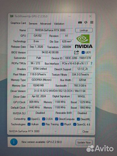 Rtx 3080 10gb