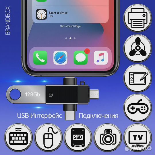 Card Reader iPh+Type-C+MicroUsb+USB (Мама)