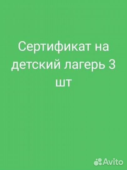 Сертификат на лагерь