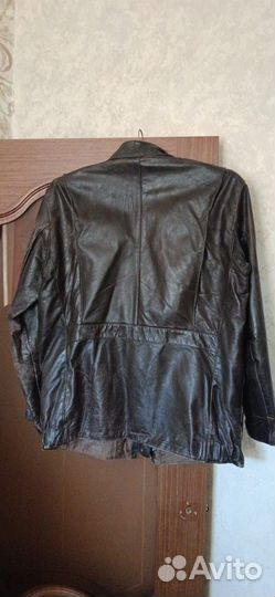 Кожаная куртка мужская 52 54 коричневая