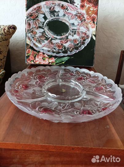 Менажница из цветного стекла, Япония новая