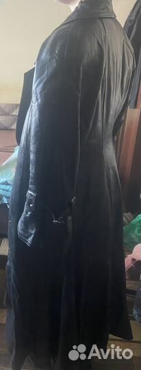 Кожаный плащ женский
