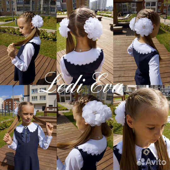 Бантики белые/школьные/ручная работа